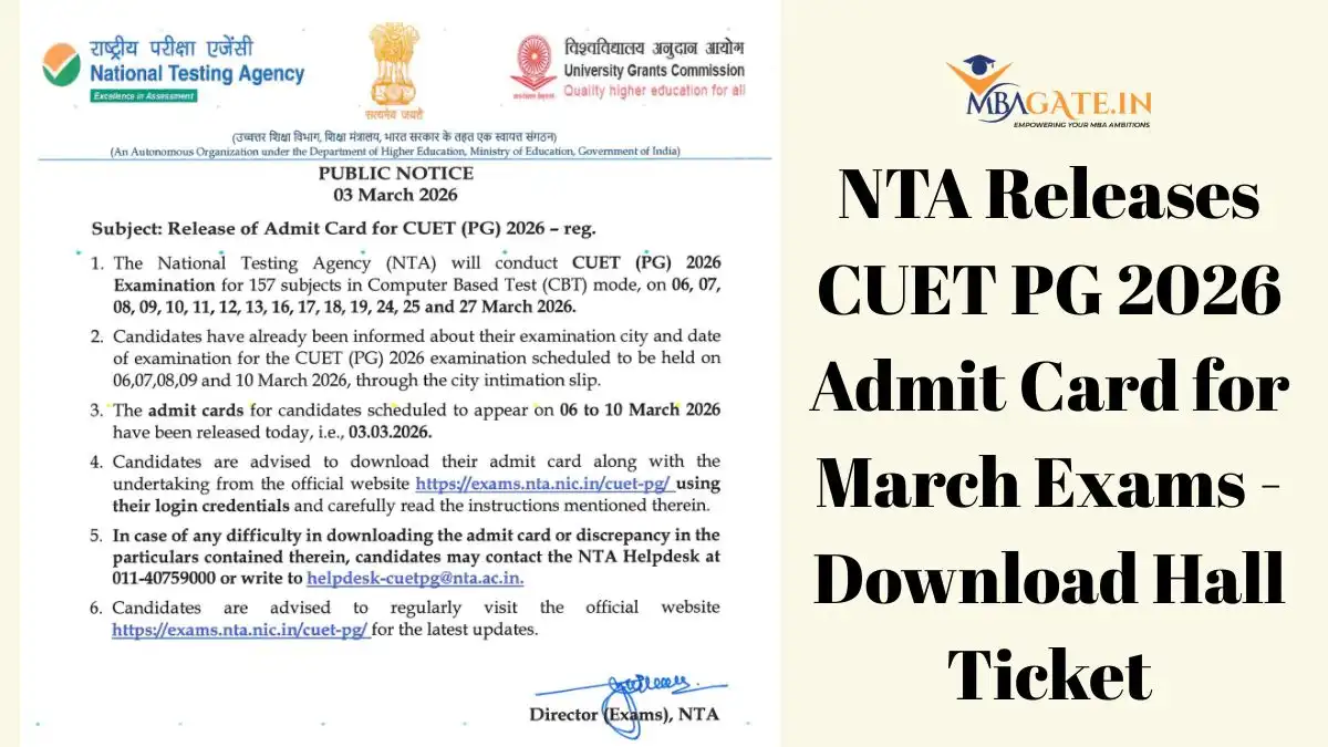 NTA Releases CUET PG 2026 Admit Card for March Exams - Download Hall Ticket