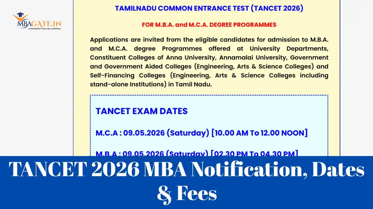 TANCET 2026 MBA Notification, Dates & Fees