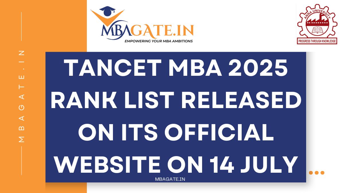 TANCET MBA 2025 Rank List Released on Its Official Website on 14 July